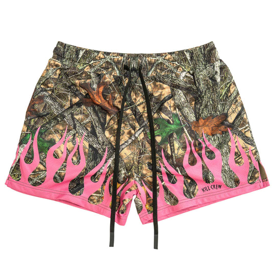 MUAY THAI SHORTS (MID THIGH CUT) WILDFIRE - PINK
