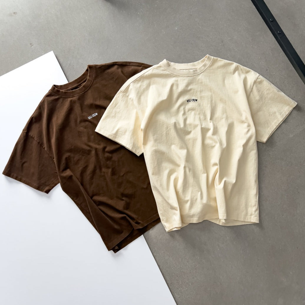 RELAXED FIT LUX "SIMPLE" T-SHIRT - CREAM