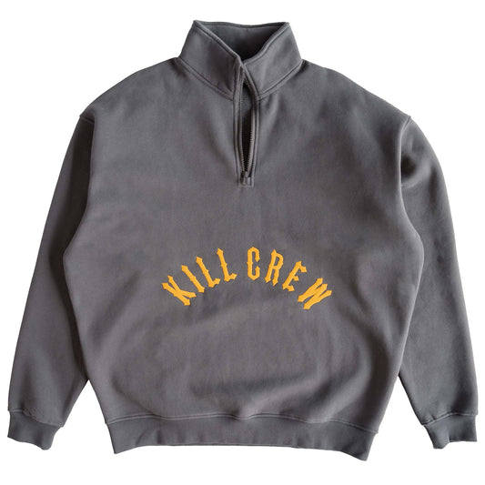 KILL CREW LUX QUARTER ZIP UP - GUNMETAL / GOLD