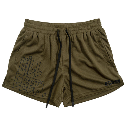 MUAY THAI SHORTS (MID THIGH CUT) v1 - OLIVE