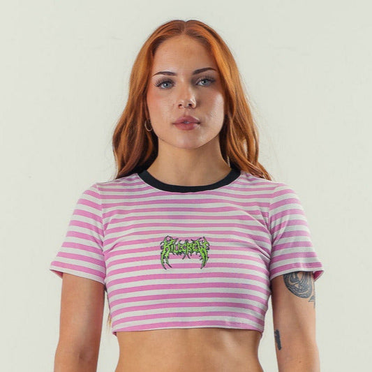 STRIPED BABY TEE - PINK / WHITE
