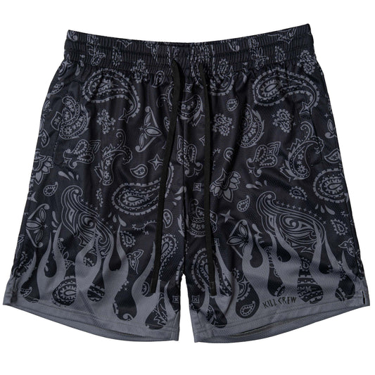 BANDANA FLAME SHORT (RELAXED CUT) - BLACKOUT