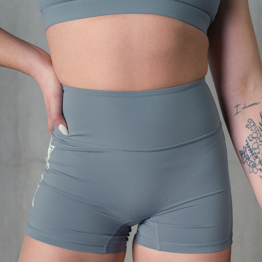 STAR BOY BIKER SHORTS - GREY / WHITE