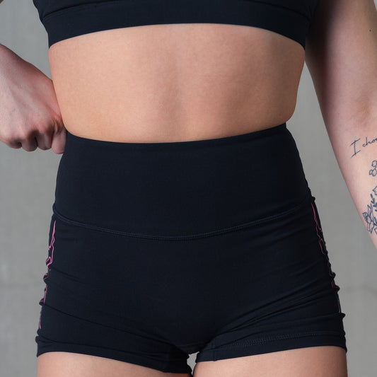 TRIBAL BIKER SHORTS - BLACK / PINK